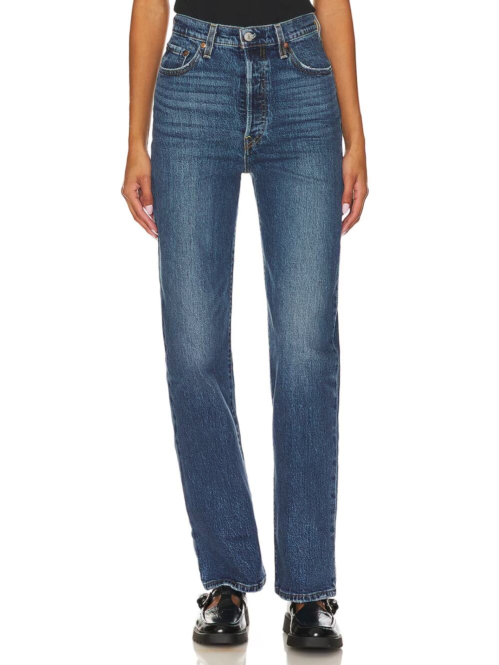 Levi's Women's Straight Leg Jeans - Dark Blue Denim